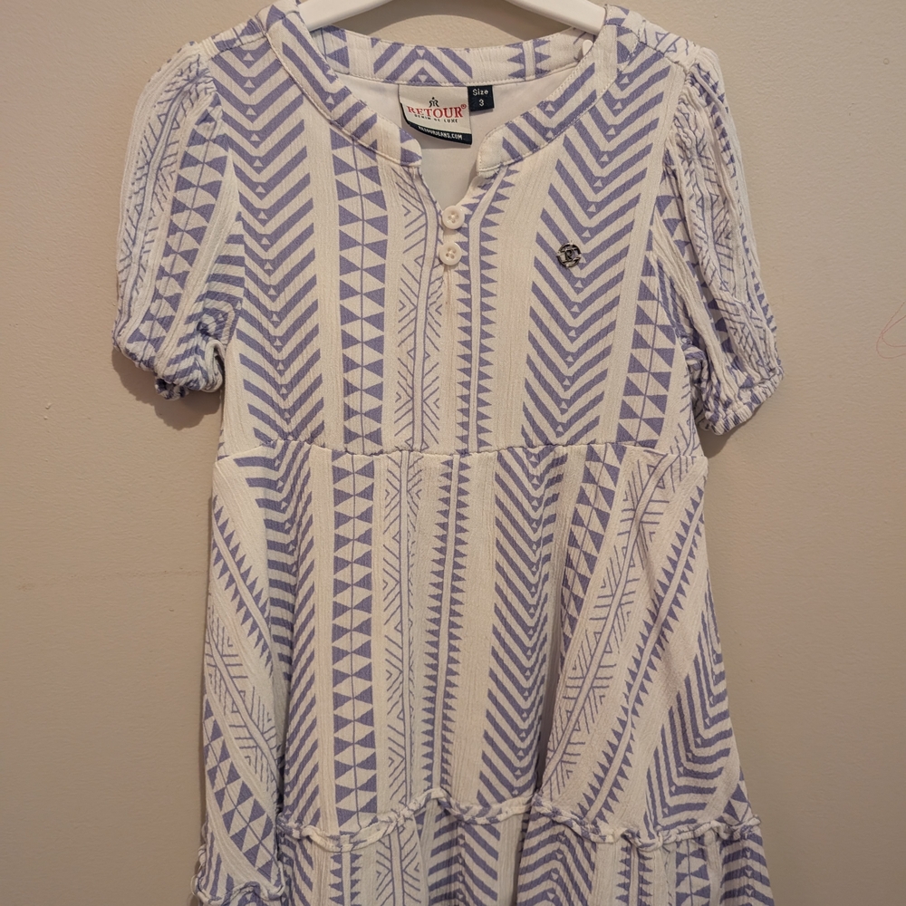 Kids Purple and White Casual Dress